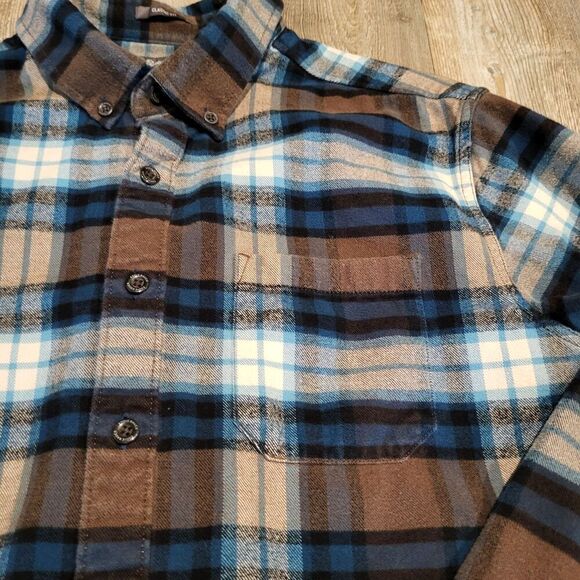 Eddie Bauer Plaid Flannel Long Sleeved Button Up Shirt Men's Size Large Tall - Picture 3 of 7